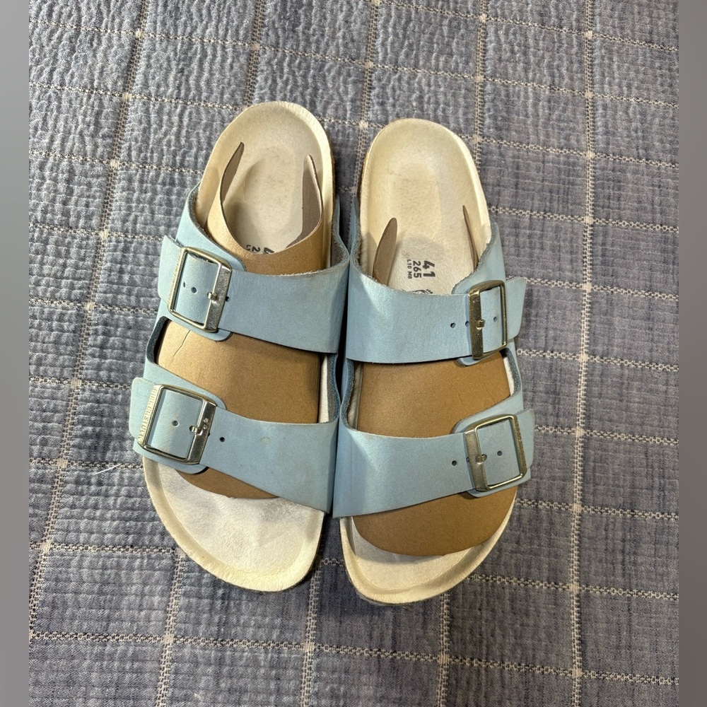 Birkenstock Arizona Sandals Blue Leather Size 41 (M 8 / W 10)